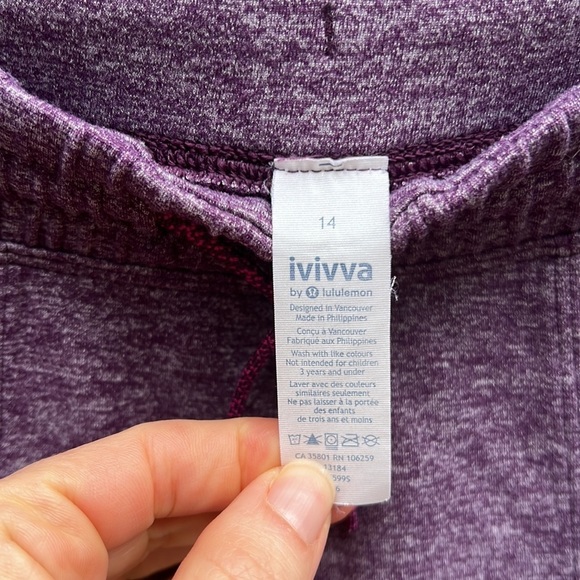 Ivivva Purple Cuffed Sweatpant Joggers Sz14 - Picture 7 of 11